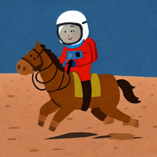 「馬に乗った宇宙飛行士」を生成した場合のイメージ